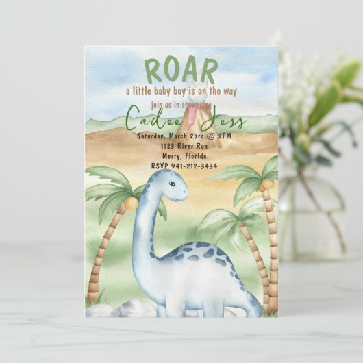 男の子の赤ちゃんシャワーを浴びる 招待状 (スタンド正面)