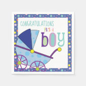 男の子の赤ちゃんシャワーカクテルナプキン スタンダードカクテルナプキン (正面)