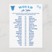 男の子の赤ちゃんシャワーゲーム予測とアドバイス。 ポストカード (正面)