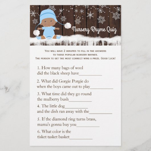 男の子の赤ちゃんシャワーゲーム チラシ (裏面)