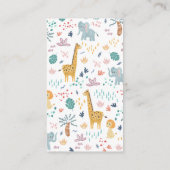 男の子の赤ちゃんシャワーサファリエレファントブックベビー エンクロージャーカード (裏面)