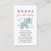 男の子の赤ちゃんシャワーサファリエレファントブックベビー エンクロージャーカード (正面)