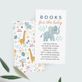 男の子の赤ちゃんシャワーサファリエレファントブックベビー エンクロージャーカード