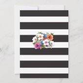 男の子の赤ちゃんシャワーストライプ金ゴールドフローラ招待状 招待状 (裏面)