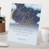 男の子の赤ちゃんシャワートゥインクルリトルスターオムツラッフル 台座サイン (インサイチュ)