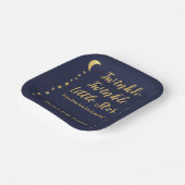 男の子の赤ちゃんシャワートゥインクルリトルスターネイビーブルー金ゴールド ペーパープレート (傾斜あり)