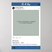 男の子の赤ちゃんシャワーパーティープロップフォトブースフレームデコール ポスター (正面)