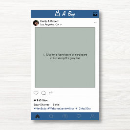男の子の赤ちゃんシャワーパーティープロップフォトブースフレームデコール ポスター