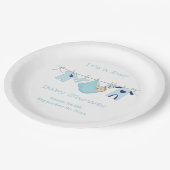 男の子の赤ちゃんシャワーパーティー紙プレート ペーパープレート (アングル)