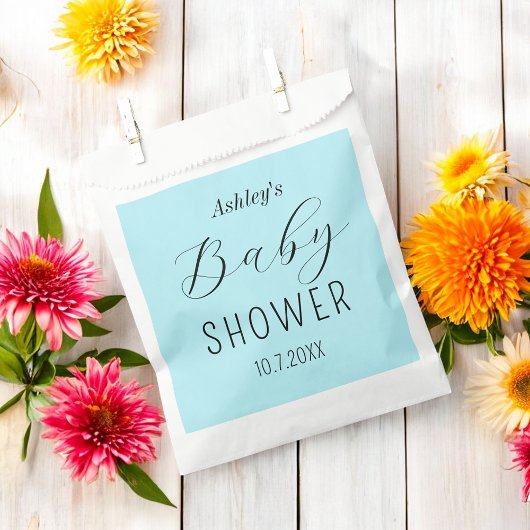 男の子の赤ちゃんシャワーブルーエレガント フェイバーバッグ