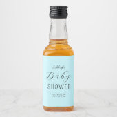 男の子の赤ちゃんシャワーブルーエレガント リキュールボトルラベル (正面)
