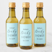 男の子の赤ちゃんシャワーブルーエレガント ワインラベル (ボトル)