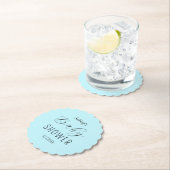 男の子の赤ちゃんシャワーブルーミニマル ペーパーコースター (インサイチュ)