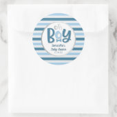 男の子の赤ちゃんシャワー丸シール ラウンドシール (バッグ)