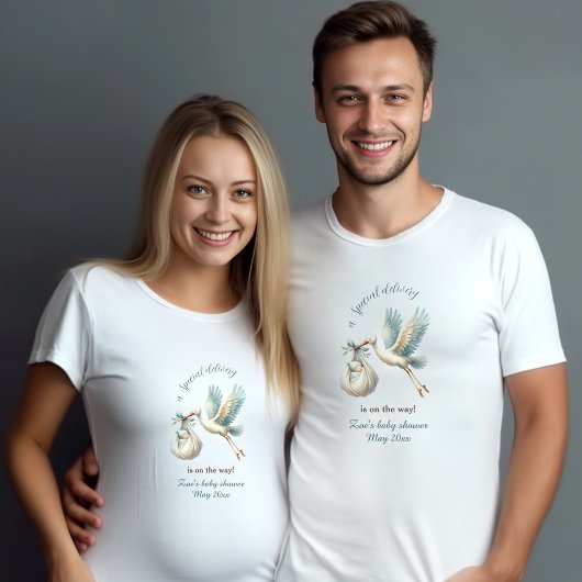 男の子の赤ちゃんシャワー名ブルーストークママになる Tシャツ