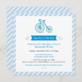 男の子の赤ちゃんシャワー告知招待状カード 招待状 (正面/裏面)