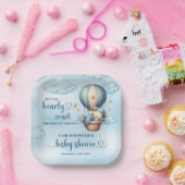 男の子の赤ちゃんシャワー我々は熱気球を待つことができる ペーパープレート (パーティー)