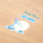 男の子の赤ちゃんシャワー招待状カード17 アクリル招待状 (レイダウン)