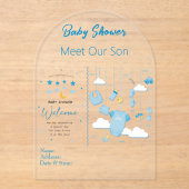 男の子の赤ちゃんシャワー招待状カード22 アクリル招待状 (正面)