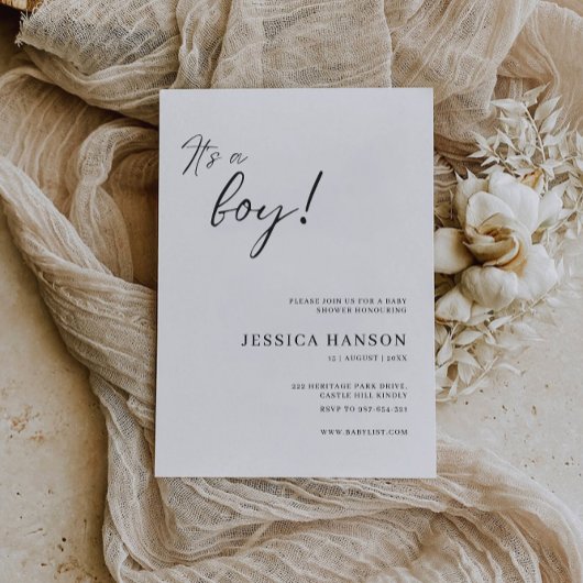 男の子の赤ちゃんシャワー招待状テンプレート 招待状