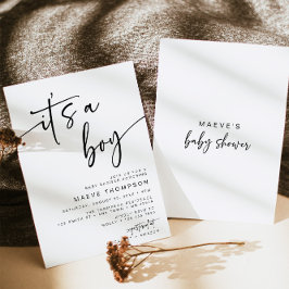 男の子の赤ちゃんシャワー招待状モダンミニマル 招待状