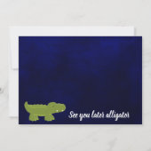 男の子の赤ちゃんシャワー招待状、アリゲーターベイビーシャワー 案内状 (裏面)