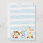 男の子の赤ちゃんシャワー招待状、ジャングルベビーシャワー 招待状 (裏面)