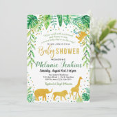 男の子の赤ちゃんシャワー招待状、ジャングルベビーシャワー 招待状 (スタンド正面)