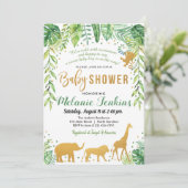 男の子の赤ちゃんシャワー招待状、ジャングルベビーシャワー 招待状 (スタンド正面)