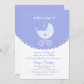 男の子の赤ちゃんシャワー招待状 招待状 (正面/裏面)