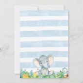 男の子の赤ちゃんシャワー招待状、象の赤ちゃんシャワー 招待状 (裏面)
