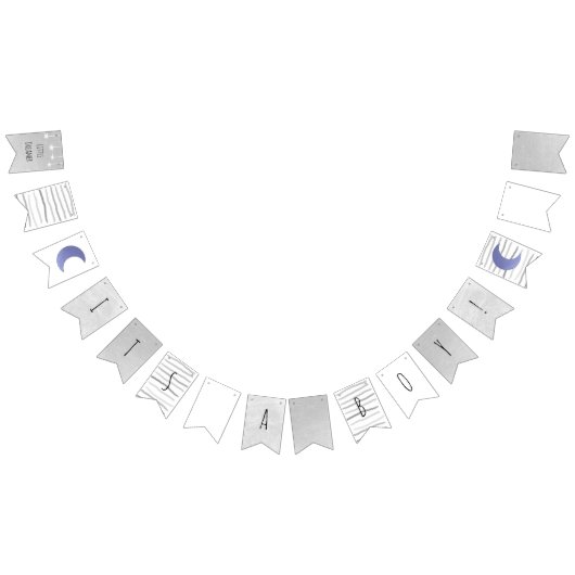 男の子の赤ちゃんシャワー旗の月&星 バンティングフラッグ (全)