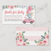 男の子の赤ちゃんシャワー本を介したピンクのドライブベビー エンクロージャーカード (正面/裏面)
