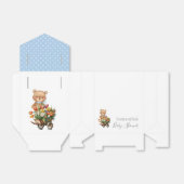 男の子の赤ちゃんシャワー素朴テディフローラブルーの好意ボックス フェイバーボックス (折り畳みなし)