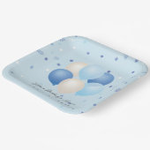 男の子の赤ちゃんシャワー青いバルーン&紙吹雪 ペーパープレート (傾斜あり)