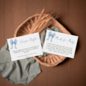 男の子の赤ちゃんシャワー青い弓の本ベビー エンクロージャーカード