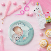 男の子の赤ちゃんシャワー青い毛布おもちゃ犬 ペーパープレート (パーティー)