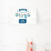 男の子の赤ちゃんシャワー2.5x4ビニールバナー 横断幕 (インサイチュ)