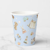 男の子の赤ちゃんシャワー、ヴィンテージおもちゃ青 紙コップ (正面)