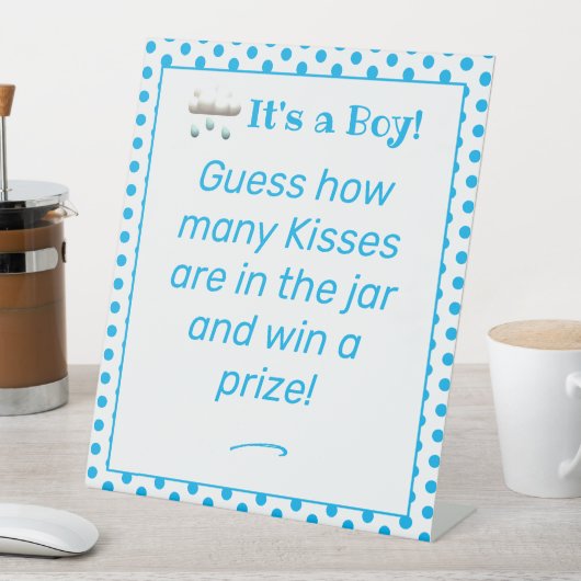 男の子の赤ちゃんシャワー 台座サイン (インサイチュ)