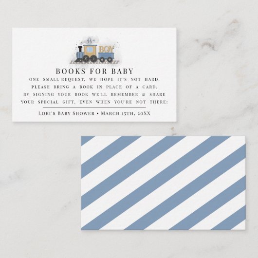 男の子の赤ちゃんシャワー|男の子 |列車 エンクロージャーカード (正面/裏面)