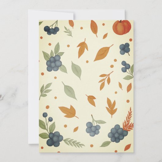 男の子の赤ちゃんシャワーautum秋バーラップボディスーツinvita 招待状 (裏面)