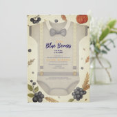 男の子の赤ちゃんシャワーautum秋バーラップボディスーツinvita 招待状 (スタンド正面)