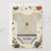 男の子の赤ちゃんシャワーautum秋バーラップボディスーツinvita 招待状 (裏面)