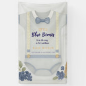 男の子の赤ちゃんシャワーautumn秋バーラップボディスーツ 横断幕 (縦)