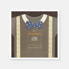 男の子の赤ちゃんシャワーautumn秋ブルーバーラップボディスーツ スタンダードカクテルナプキン