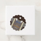 男の子の赤ちゃんシャワーautumn秋ブルーバーラップボディスーツ フェイバータグ (インサイチュ)