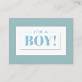 男の子の赤ちゃんブルーフローラデザインパステルカラー 名刺 (正面)