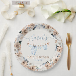 男の子の赤ちゃん服ベビーシャワー紙プレート ペーパープレート