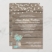 男の子の赤ちゃん素朴シャワー赤ちゃん息ひもライト 招待状 (正面/裏面)